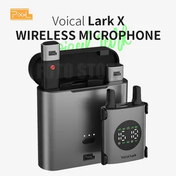 PİKSEL Lark X Kablosuz Mikrofon Sistemi ile Şarj Durumda Telefonlar için LED Ekran DSLR Kamera Mini Kablosuz Yaka mikrofonu