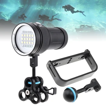 SecurityIng Fotoğraf Video Dalış El Feneri Sualtı 100m Tüplü Video ışığı dalış Su Geçirmez Video Dolgu ışığı kamera meşale