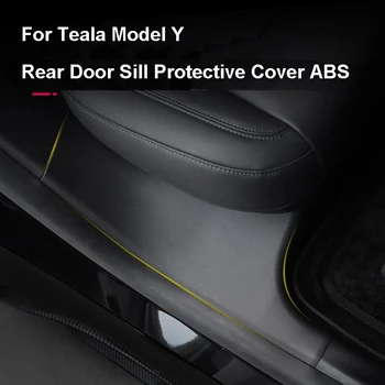 ABS Arka Kapı Eşiği Koruyucu koruyucu örtü Muhafızları Tesla Modeli Y Karşılama Pedalı Eşik Tampon Şerit Fit Orijinal Araba Anti Kick