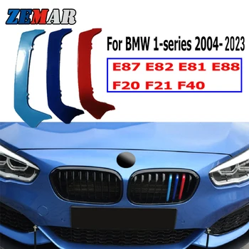 ZEMAR 3 adet ABS BMW F20 F21 F40 Serisi 1 E87 E82 E81 E88 Araba Yarış Izgarası Şerit Trim Klip M Aksesuarları 2004-2021 2022 2023
