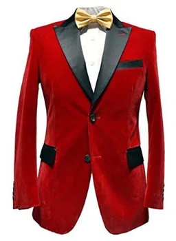 Özel Kadife Smokin erkek Blazer 2 Parça Damat İnce düğün elbisesi Parti Elbise erkek Takım Elbise Terno Masculino (Ceket + Pantolon)