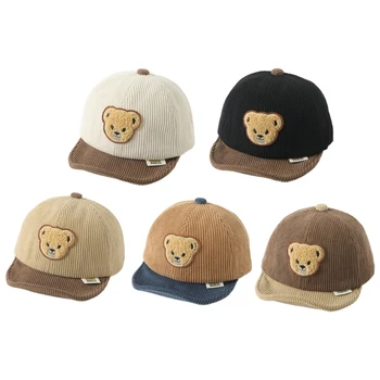 Kış Şapka Çocuklar güneş şapkası Bebek Doruğa Kap İşlemeli Ayı Şapka beyzbol şapkası Bebek Ördek dil kapağı Karikatür Kavisli şapka