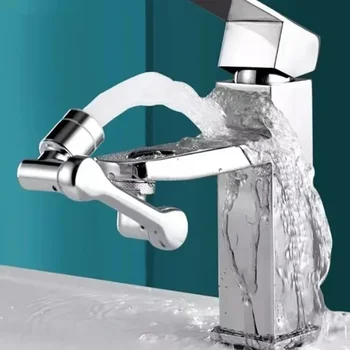 Esnek Mod Musluk 22 / 24mm Dönebilen 1080° Genişletici Çift 720° Kol Dokunun Robotik Su Mutfak Uzatın Tasarrufu Memesi Plastik