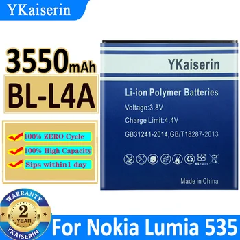 YKaiserin 3350 mAh BL-L4A BL L4A BLL4A Şarj Edilebilir Lityum Pil Microsoft Nokia Lumia 535 Için RM-1090 RM-1089 Çift 830 RM-984