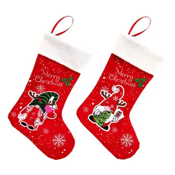 Merry Christmas Şeker Hediye Çorap Şömine Asmak Çorap Şeker Santa İsveç Cep Asılı Noel Ağacı Süsleme Yeni Yıl 2023