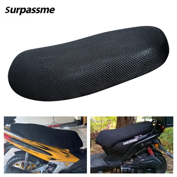 Siyah Motosiklet koltuk minderi Kapak 3D Örgü Koltuk Kaymaz Yastık Nefes Scooter Moped Motosiklet Örgü klozet kapağı