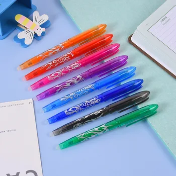40 adet Renkli Silinebilir Jel Mürekkep Kalemler 0.5 mm Siyah Yedekler 8 Renkler Yaratıcı Kawaii Çizim Araçları Kalem Seti Okul Ofis Kırtasiye