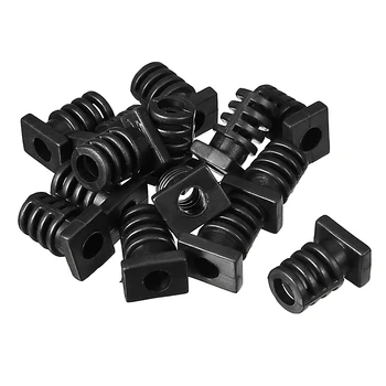 15 Adet 6mm İç Çap PVC Kare Gerginlik Giderici Kablo Çizme koruyucu kovan Güç Aracı Hortum Siyah