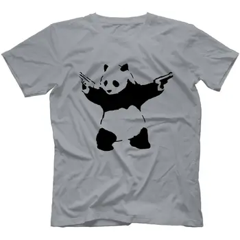 Banksy Panda T-Shirt %100 % Pamuk Komik Kentsel Graffiti Sanat Banksey