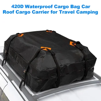 420D Su Geçirmez taşıma çantası Araba Çatı Kargo Taşıyıcı Evrensel Bagaj Çantası Depolama Küp Çanta Seyahat Kamp için