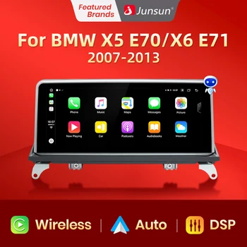 Junsun AI Ses Kablosuz CarPlay Araba Radyo Multimedya BMW X5 E70 X6 E71 2007-2013 DSP 4G Android Otomatik GPS 2 din autoradio