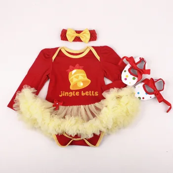 55 cm Reborn Bebek Noel Giysileri Uzun Kollu Etekler Sonbahar ve Kış Üç Parçalı Set yürüyüş ayakkabısı noel hediyesi