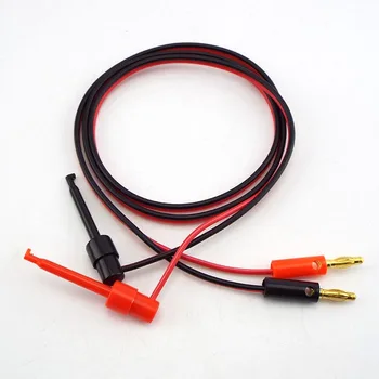 1 Çift 1M 4mm Muz Fiş elektrik Kanca Klip Testi Kurşun Kablo Altın Kaplama Multimetre Testi İçin tel Bağlayıcı kırmızı siyah