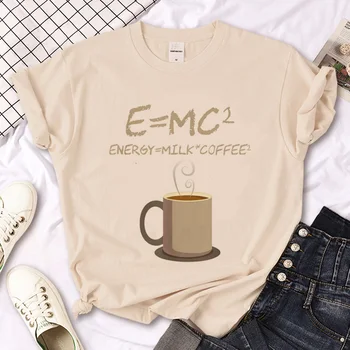 Enerji = süt + kahve Baskı Tee kadın komik tshirt kadın 2000s grafik streetwear giyim