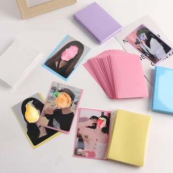 50 adet Kpop Kart Kollu 61x91mm Dondurma Rengi Buzlu kart tutucu Kartpostallar İçin Üst Yük Filmler Fotocard Oyun Kartları Koruyucu