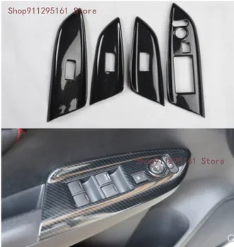 Honda Fit Jazz 2014-2019 için LHD İç Kapı Kolu Pencere Kaldırma Paneli Anahtarı düğme kapağı Sticker Trim Araba Aksesuarları