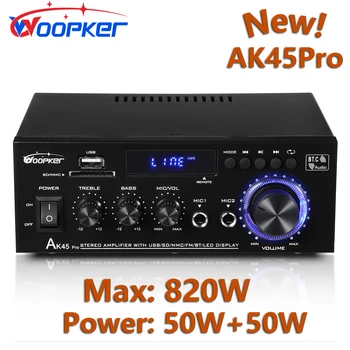Wooker Yeni AK45 Pro HiFi Dijital Amplifikatör Maksimum Güç max820w Kanal 2.0 Bluetooth Surround Ses AMP Hoparlör Ev Araba için