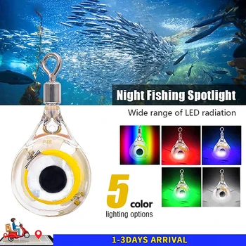 Mini balıkçılık cazibesi ışık LED derin bırak sualtı göz şekli balıkçılık kalamar balıkçılık Bait aydınlık cazibesi balık çekmek için