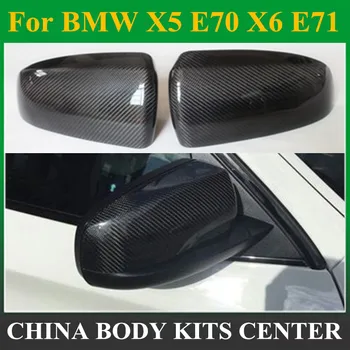 E70 E71 Karbon Fiber EKLE ve Yerine Stil Dikiz Yan ayna kapağı Kapağı BMW E70 X5 E71 X6 2007 - 2013 (uygun değil M )