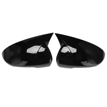 Araba Parlak Siyah Öküz Boynuz Dikiz Yan Cam ayna kapağı Trim Çerçeve Yan Ayna Kapakları Hyundai Tucson 2015-2020 için
