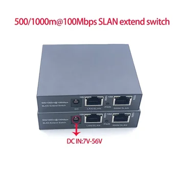 2 port mesafe 500/1000 m @10/100 Mbps SLAN uzatın POE anahtarı 802.3 AT / AF poe 48 V DC kaynağı 7 V-56 V