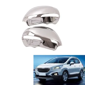 Çift Araba ABS Krom Dikiz Aynası Kapağı Yan ayna kapağı Trim İçin Peugeot 3008 2009-2015 Araba Styling