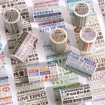 Scrapbooking El Hesabı Günlüğü Etiketleri Kırtasiye Kolaj Bantlar İngilizce Kelimeler Bant DIY Dekoratif Bant Ödül Rulo Bant