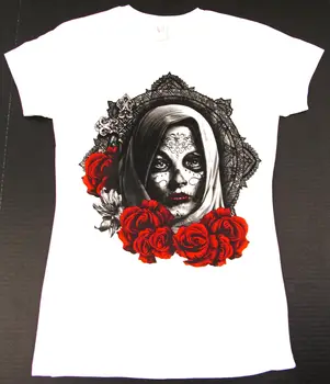 Dia De Los Muertos GENÇLER T-shirt Meksika Ölü Şeker Kafatası Tee Yeni uzun kollu