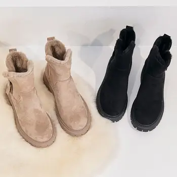 Kış Ayakkabı Kadın peluş Çizmeler Rahat Moda sıcak ayakkabı Konfor Pamuk Çizmeler Platformu Uyluk Yüksek Çizmeler Bayanlar Kama yarım çizmeler