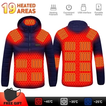 19 Alanlar ısıtmalı ceket erkekler motosiklet ceket kış sıcak USB ısıtma ceketleri termal giysiler avcılık yelek ısıtma ceket yürüyüş
