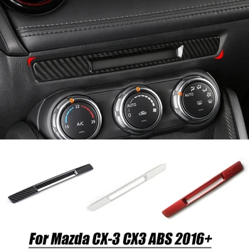 Mazda için CX-3 Araba Styling 2015 2016 2017 2018 İç ABS Karbon kırmızı mat Orta Konsol Hava Firar krom çerçeve Aksesuarları