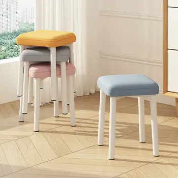 Kamp Istiflenebilir Vanity Sandalye Taşınabilir Sarı Açık Çocuk Makyaj Dışkı Koridor Ofis Tabouret Salon yatak odası mobilyası