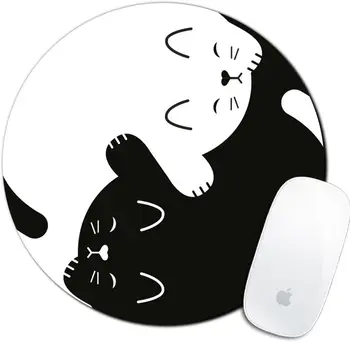 Kedi Özel Mouse Pad Oyun Mat Klavye Pedi Su Geçirmez Malzeme Kaymaz Kişiselleştirilmiş Yuvarlak Mouse pad (7.8x7. 8x0. 08 inç)