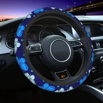 Mavi Kelebek direksiyon kılıfı Kadınlar Kızlar için Sevimli JANT kapağı Araba Aksesuarları Kamyon SUV Dekor 15
