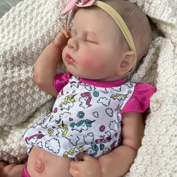 50CM Zaten Bitmiş Yeniden Doğmuş Bebek LouLou Tam Vücut Vinil Yıkanabilir Yeniden Doğmuş Uyku Esnek 3D Cilt Tonu Görünür Damarlar Bebek