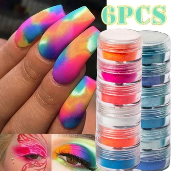 Neon Fosfor Tozu Pigment Floresan Etkisi Tırnak Glitter Gökkuşağı Sedefli Göz Farı Kadınlar Makyaj Manikür