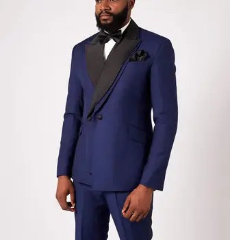 Yeni Moda 2 Adet Blazer Pantolon Erkek Takım Elbise Bir Düğme Saten Doruğa Yaka Resmi Balo İş Elbisesi Düğün Damat Artı Boyutu Özel