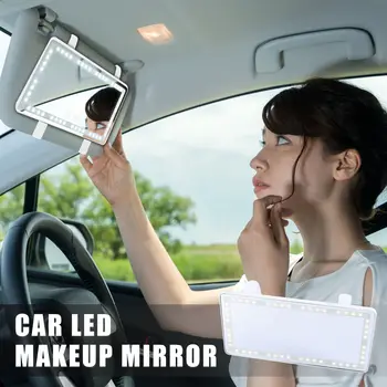 Araba güneşlik LED makyaj kozmetik ayna seti ile 3 tipi ışık dokunmatik ekran yeni