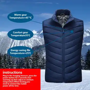 Kış Sıcak Satış erkek USB Elektrikli Şarj Yelek Açık Çalışma Ayarlanabilir Isıtma İsıtıcı Ped Yürüyüş Sıcak Ceket