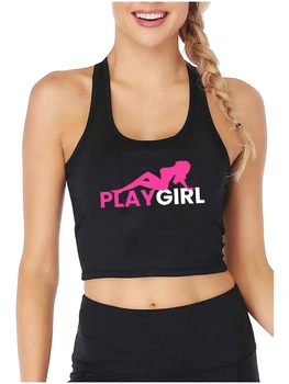 Playgirl Tasarım Seksi Slim Fit Kırpma Üst Hotwife Esprili Eğlenceli Flört Tarzı Tankı Üstleri Swinger Yaramaz Eğitim Kaşkorse