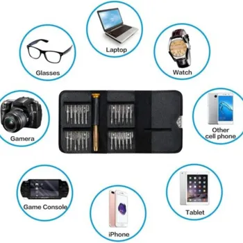 Bymaocar Profesyonel Yüksek hassasiyetli 25 in 1 Mini Fonksiyonel Tornavida Seti Tamir El Aletleri Seti Gözlük Laptop için İzle