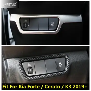 Araba Aksesuarları Ön kafa lambaları Lamba Anahtarı Düğmesi Dekorasyon Kontrol Paneli Kapağı Trim Kia Forte / Cerato / K3 2019 - 2023