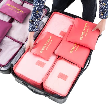 6 Adet/grup Seyahat giysi saklama Çantası Bagaj Giyim Düzenli Organizatör Kılıfı Bavul Dolap Bölücü Konteyner Ambalaj Küpleri