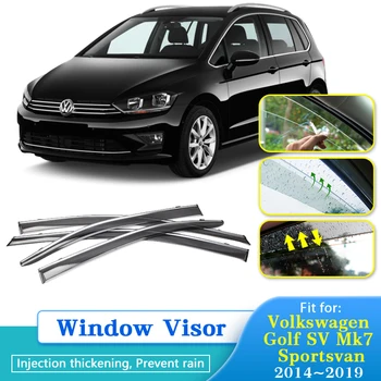Yağmur Saptırıcı Volkswagen VW Golf Sportsvan SV 2014 ~ 2019 Mk7 Araba Pencere Siperliği Kapak Muhafızları Antirain Chuvento Windabweiser