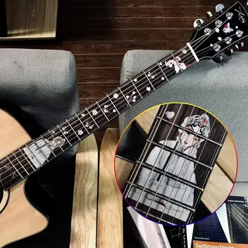 Gitar Klavye Klavye Kakma Çıkartmalar Gitar PVC Çıkartmaları Guitarra Dekorasyon İçin Elektrik Akustik Gitar Bas Aksesuarları