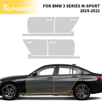 Vücut Filmi Motor Çamurluk Arka Kapı PPF Boya Koruma Çıkartmaları BMW 3 SERİSİ için M-SPOR 2019-2022 Tpu Anti-Scratch Şeffaf