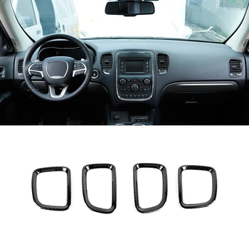 Araba Dashboard Hava Firar Çıkışı ayar kapağı Çerçeve Dodge Durango 2011-2020 İçin Aksesuarları-ABS Karbon Fiber