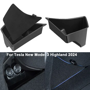 2 adet / takım Araba Arka Bagaj saklama kutusu Tesla Modeli 3 Yayla 2024 (kapaklı / Kapaksız)