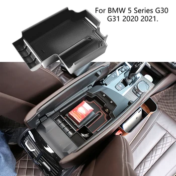 BMW 5 Serisi için G30 G31 2020 2021 Araba Merkezi Konsol Kol Dayama saklama kutusu İç Organizatör Tepsi ABS Aksesuarları