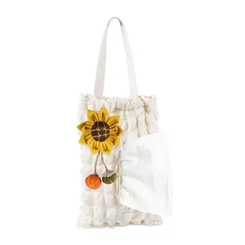 Araba mendil çantası Puf Izgara rulo kağıt havlu tutucu İle Kayış Çiçek Bebek Tasarım Açık Peçete Tutma Çantası Yüz Kağıt Saklama Torbaları